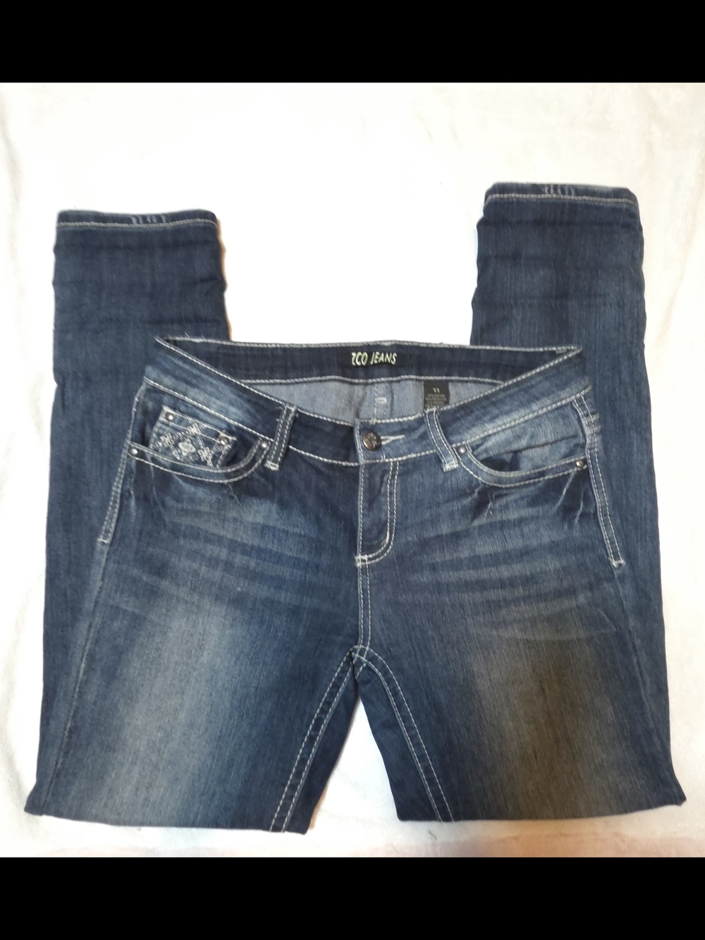 ZCO Jeans Women’s Skinny Embellished Bling Junior Size 11 Cross